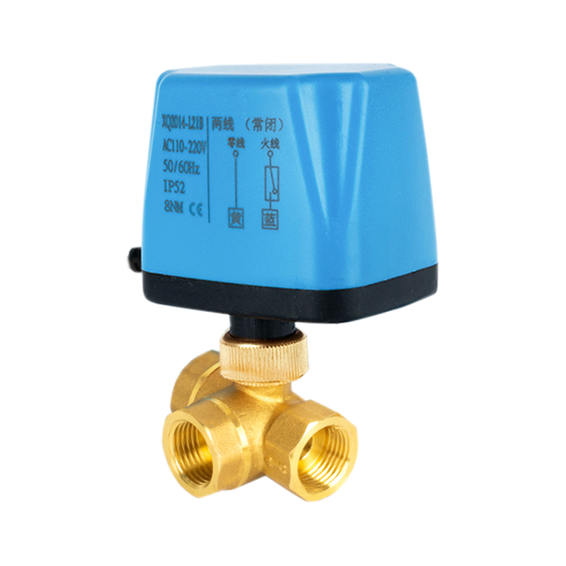 Two-wire three-way electric ball valve